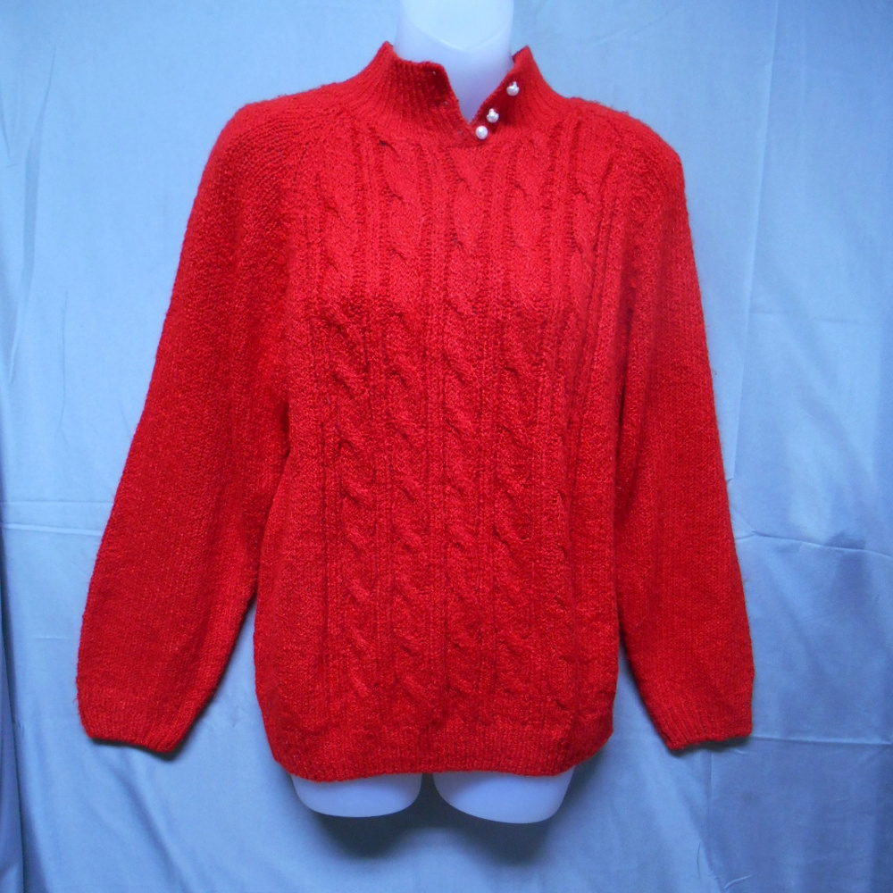 Miranda petite red long sleeve sweater  PM